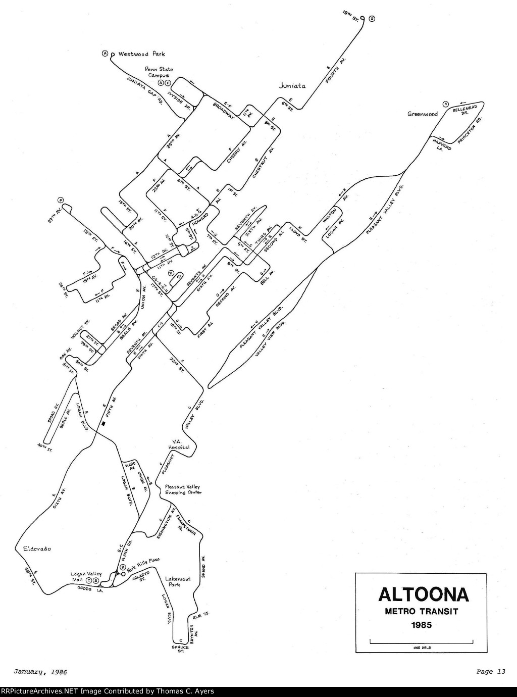 "Altoona & Logan Valley," Page 13, 1986